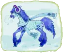 blue snow horse