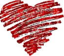 red scribble heart