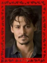 Johnny Depp in a Red Hearts Frame