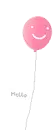 pink balloon - hello