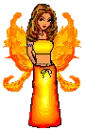 orange flame fairy doll