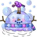 Melting Snowman and Snowflakes Graphic