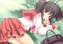 Schoolgirl on Grass
