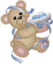 Bear with Cupcake and Name with Glitter