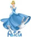 Cinderella in Light  Blue Dress with Name