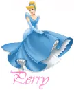 Cinderella in Light  Blue Dress with Name