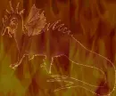 Maleficient's Dragon with Fire Background