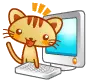 cat that is addicted to the computer