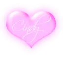 Cindy in a pink blinking heart