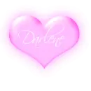 Darlene in a pink blinking heart