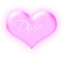 Dixie in a pink blinking heart