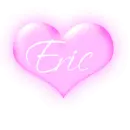Eric in a pink blinking heart