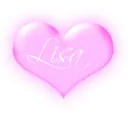 Lisa in a pink blinking heart 