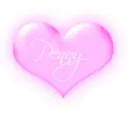 Penny in a pink blinking heart 