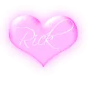 Rick in a pink blinking heart 