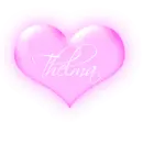 Thelma in a pink blinking heart 