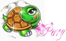 Turtle with Glitter and Name 