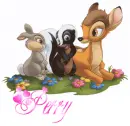 Bambi and Friends with Glitter and Name