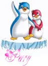 Scamper the Penguin With Glitter and Name