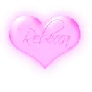 Rebecca in a pink blinking heart