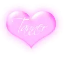 Tanner in a pink blinking heart