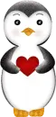 Penguin with Heart and Glitter