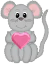 Mouse with Heart and Glitter