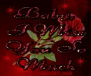 i love you baby miss roses red glitter