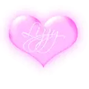 Lizzy in a pink beating heart