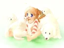 Girl and Puppy Friends