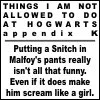 Things i will not do at hogwarts
