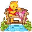 cute kawaii winnie pooh & piglet