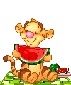 cute kawaii tiger watermelon