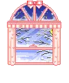 cute kawaii winter snow window