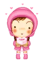 cute kawaii winter girl in love