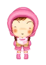 cute kawaii winter girl in love