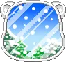 cute kawaii winter snow in a teddy head