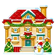 cute kawaii christmas house