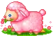 cute kawaii pink sheep