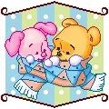 cute kawaii winnie pooh & piglet