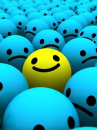 happy smiley among sad 