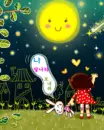 cute kawaii lil girl moonlight