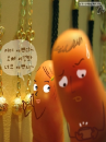 cute kawaii finger couple in the jewel shop