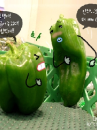 cute kawaii green pepper fight