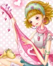 cute kawaii mandoline girl