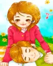 cute kawaii lovers listening to music