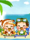 cute kawaii lil lovers kiss