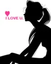 cute kawaii fashion girl shadow i love you