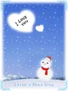 cute kawaii snowman have a nice day