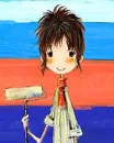 cute girl painting